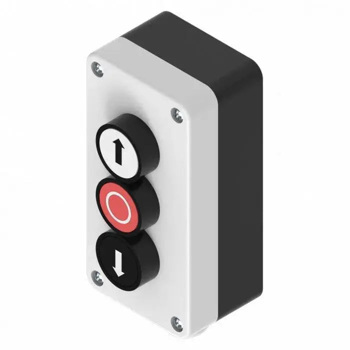 boutons-poussoirs pour motorisation de porte avec SUR-STOPP-ZU-Bedienung, Schlüsselschalter, radio-Innentaster et berührungslosem Radar-Taster zur sicheren commande von porte de garage, porte industrielle et porte de hall.