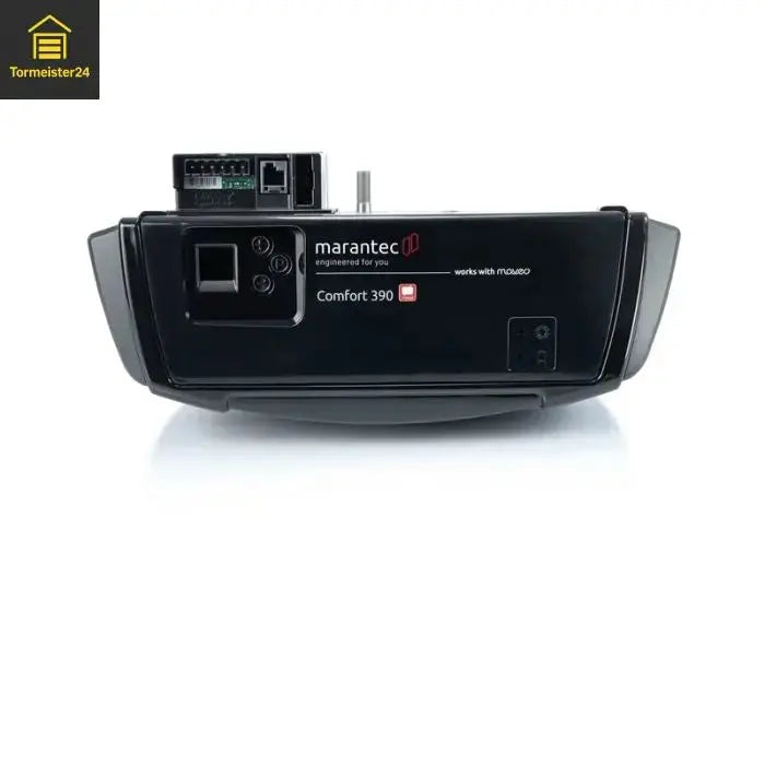 Defekter motorisation de porte de garage sur un porte sectionnelle avec neuem Ersatzantrieb, Antriebsschiene, émetteur portatif et barrière photoélectrique von Tormeister24.