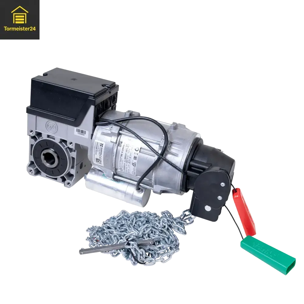 porte industrielle-motorisation avec chaîne manuelle de secours et commande pour portes sectionnelles dans hall, Lager et Verladung – sichere Notbedienung chez Stromausfall von Tormeister24.