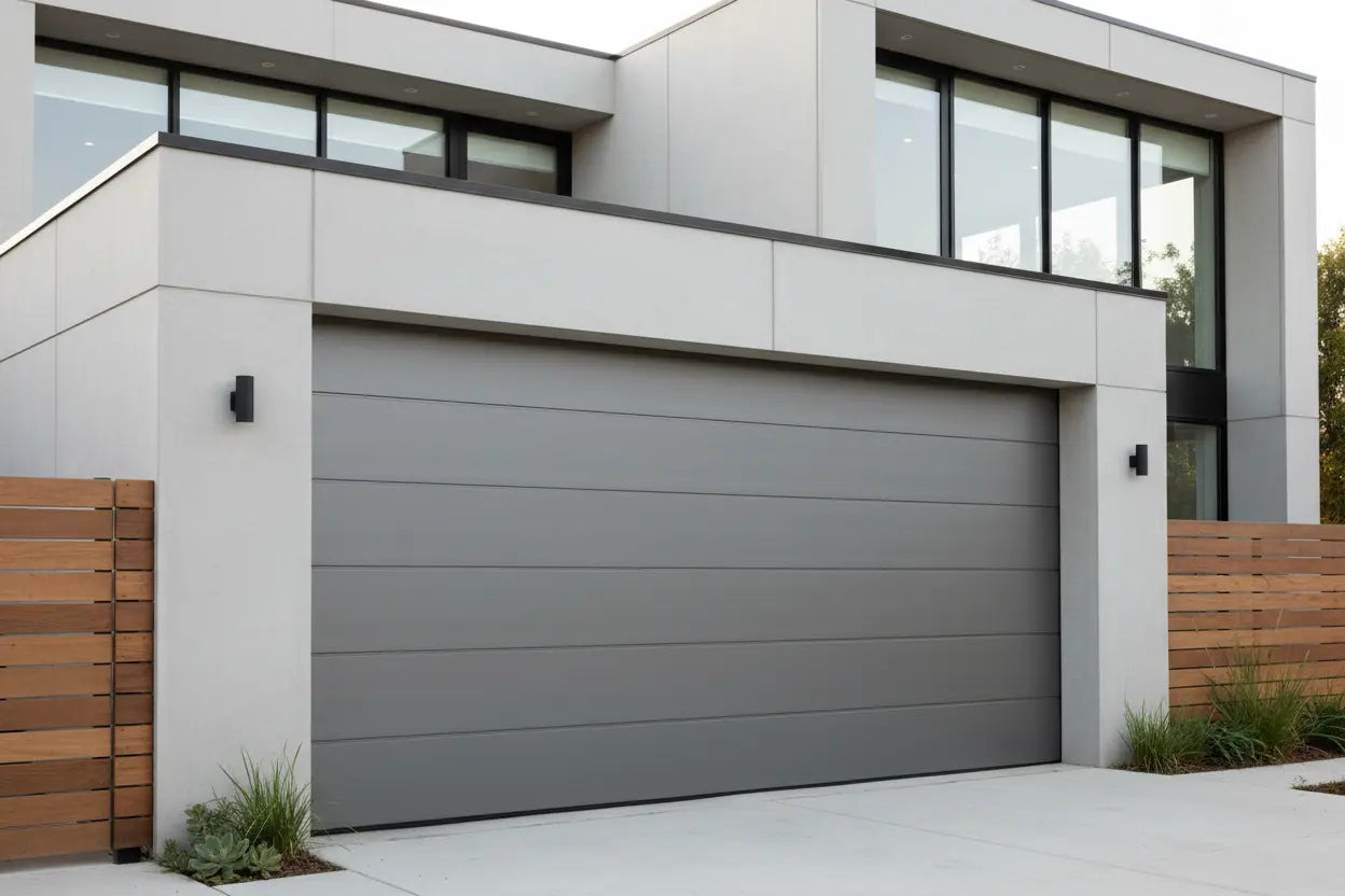 moderne porte sectionnelle ersetzt altes porte basculante sur d’une Hausgarage et schafft plus Platz, Komfort et eine hochwertige Garagenoptik.