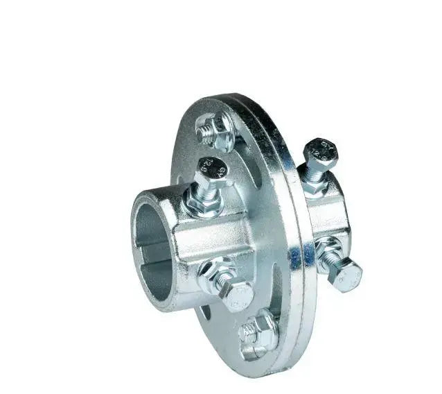 accouplement d’arbre pour porte sectionnelle et porte industrielle zur Verbindung der Torsionsfederwelle, erhältlich als feste ou justierbare Kupplung dans 1 Zoll, 1 1/4 Zoll et Hörmann 40 mm chez Tormeister24.