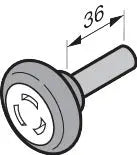 galet de guidage, unten avec 50 mm Achse, ferrure N, L, BL, H