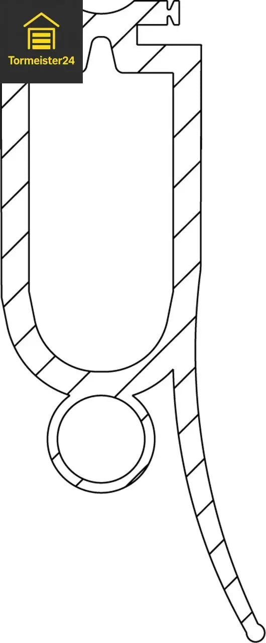 Marantec F-Profil P2 Torabschlussprofil 25x56,3 mm, 11 mm-Optosensoren, 25 m Rolle Tormeister24 Schließkantensicherungen