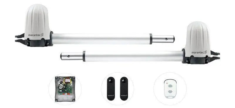 Comfort KST3224 Drehtorantrieb Set zweiflügelig
Motor-Aggregate ohne Encoder Comfort KST3224
Control CBX20224L mit bi·linked Funk
Handsender Digital 572 für Marantec KST3224
Comfort KST3224 UV-beständiges Gehäuse
Lichtschranke LS22 im Lieferumfang
Ease of installation Tor- und Pfeilerwinkel
Softstart und Hinderniserkennung eingebaut
24 V DC Motor mit 1400 N Kraft
Marantec KST3224 Steuerungseinheit