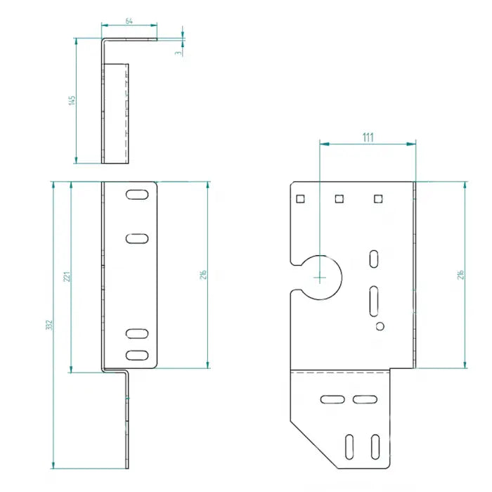 console de palier latérale ouvert 111 mm/Z25 Gauche Zeichnung
