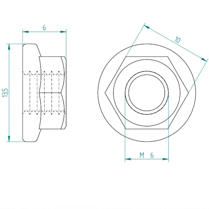 Sperrzahnmutter M6 Schweighöfer Tore