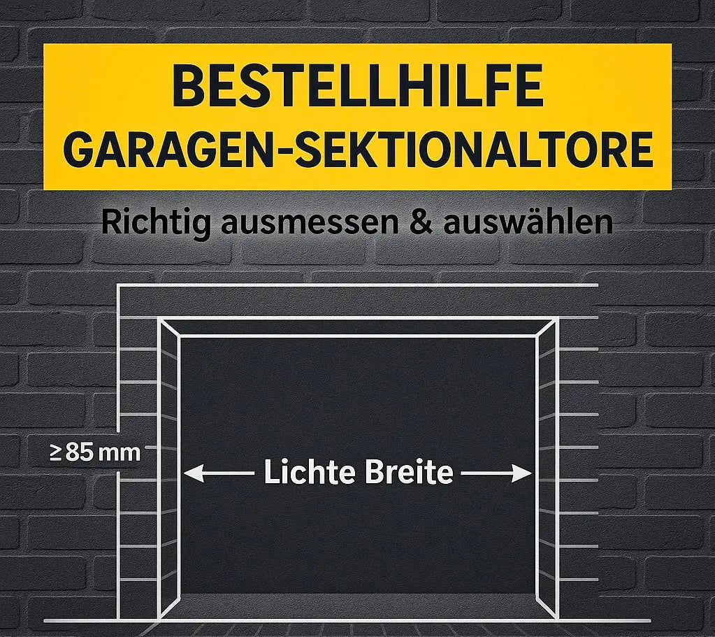 Skizze lichte Breite und lichte Höhe Garagentor Aufmaß