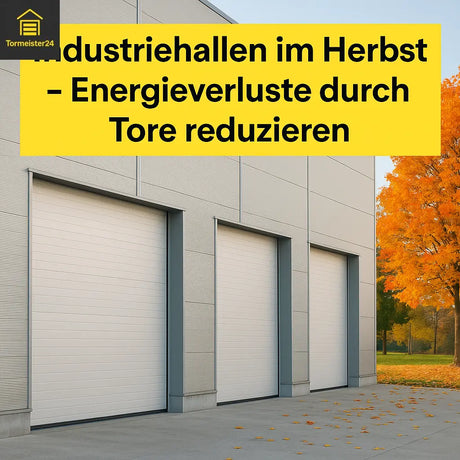 Industriehalle mit abgedichteten Sektionaltoren im Herbst von Tormeister 24
