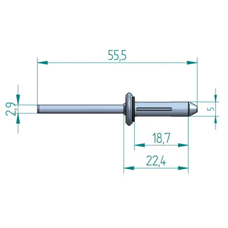 Blindniete 5,2 × 19,1 mm Aluminium Schweighöfer Tore