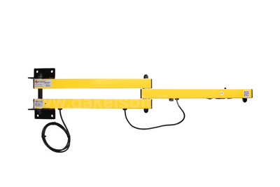 Projecteur de quai industriel Brite Lite DM24 avec deux segments de bras mobiles en acier et supports muraux renforcés