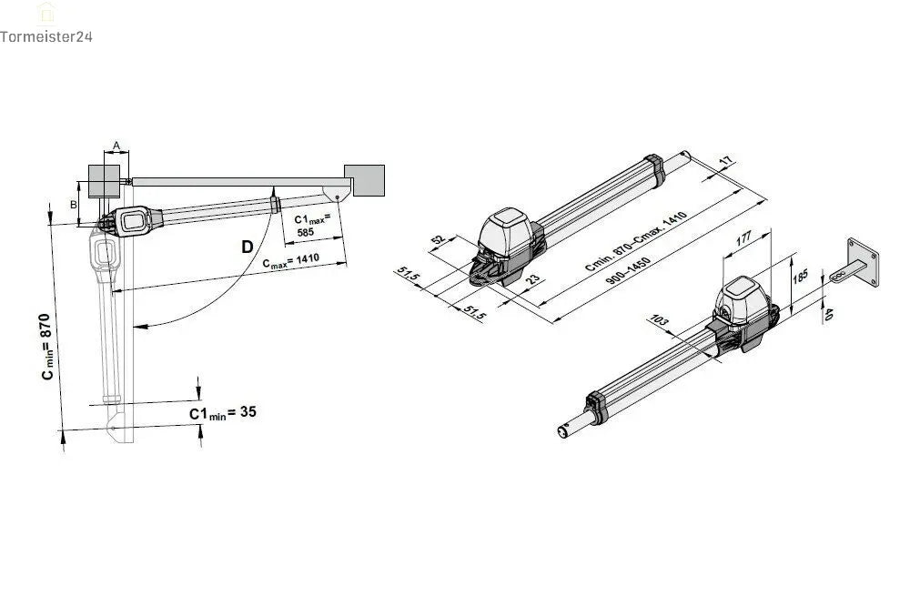 Drehtorantrieb zur einfachen Selbstmontage
