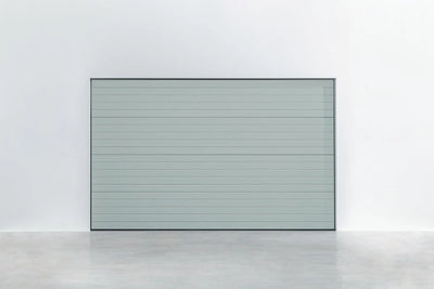 porte de garage Stucco Colore Lichtgrau – klare Linien et Moderne surface im Farbton RAL 7035