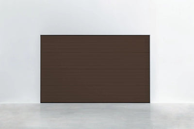 porte de garage Stucco Colore RAL 8014 Sepiabraun – Frontansicht avec dekorativer surface et moderner Linienführung