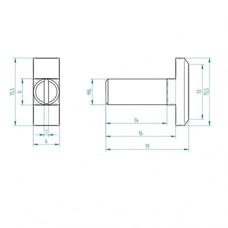 Hammerkopf Bolzen M6 x 15 mm - Tormeister24Hammerkopf Bolzen M6 x 15 mm