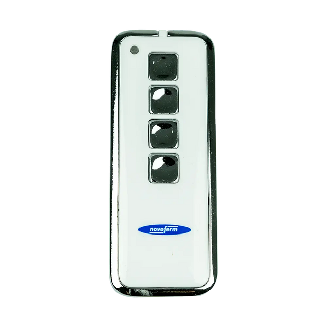 Handsender Novotron 524 Design 433 MHz Vorderansicht

Novotron 524 Handsender für Novoferm Garagentore

Handsender Novotron 524 für Tormatic Antriebe

Fernbedienung Novotron 524 Design in Schwarz

Handsender 4-Kanal Novotron 524 Design

Novotron Handsender 524 mit Batteriefach

Original Novotron 524 Handsender 433 MHz

Novotron 524 Design Handsender kompakt

Handsender Novoferm und Tormatic 524 Modell

Novotron Handsender 524 programmierbar