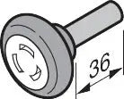 Hörmann LPU 42 galet de guidage, unten avec 50 mm Achse, ferrure N, L, BL, H