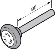 galet de guidage, unten avec 110 mm Achse, ferrure Z, BZ Nutzlänge ab Rolle bis Ende = 95 mm