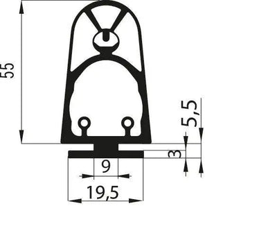 Marantec A-Profil 35.55 TsT Kontaktleistenprofil 35x55mm, 30 m Rolle Marantec