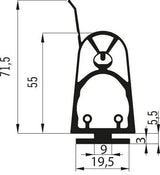 Marantec A-Profil 35.55 TsTLa Kontaktleistenprofil 35x55mm mit Dichtlippe, 30 m Rolle Marantec