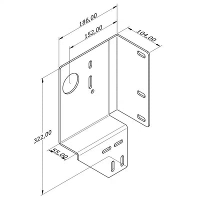 console de palier latérale 152 mm/Z55/Gauche sans Lager Zeichnung