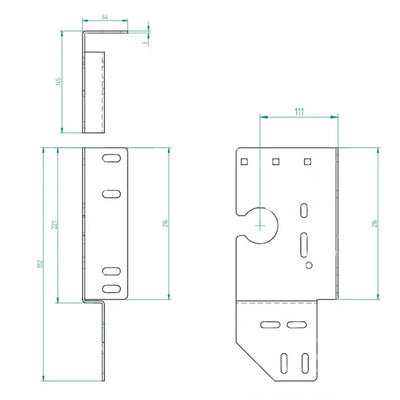 console de palier latérale ouvert 111 mm/Z25 Gauche Zeichnung