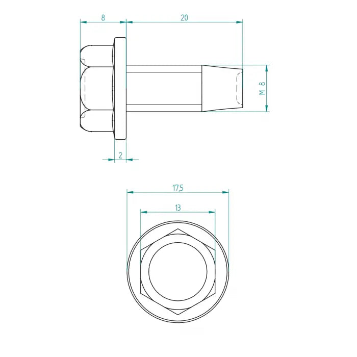 Selbstschneidende Schraube M8 x 20 Kopf 13 Schweighöfer Tore