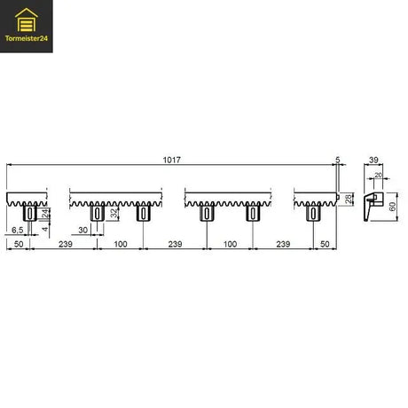 Schiebetorantrieb Zahnstange Kunststoff mit Stahlkern