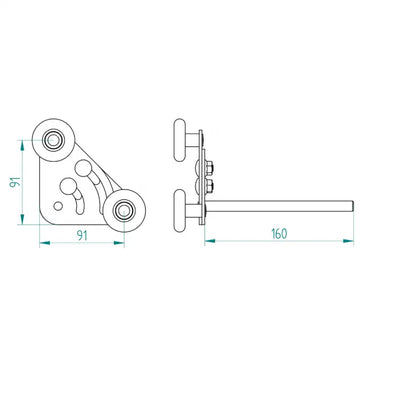 Tandem Laufrolle justierbar lang 11 mm