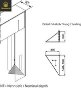 Torabdichtung Eckkissen Dreieck 400x890 mm