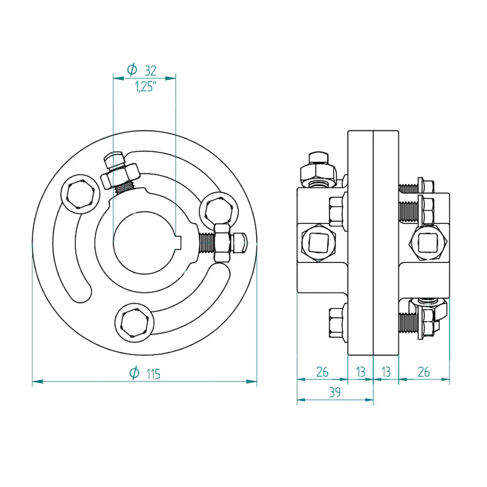 Verstellbare Kupplung 1¼" Zoll für Industrie - Sektionaltore - Tormeister24Verstellbare Kupplung 1¼" Zoll für Industrie - Sektionaltore